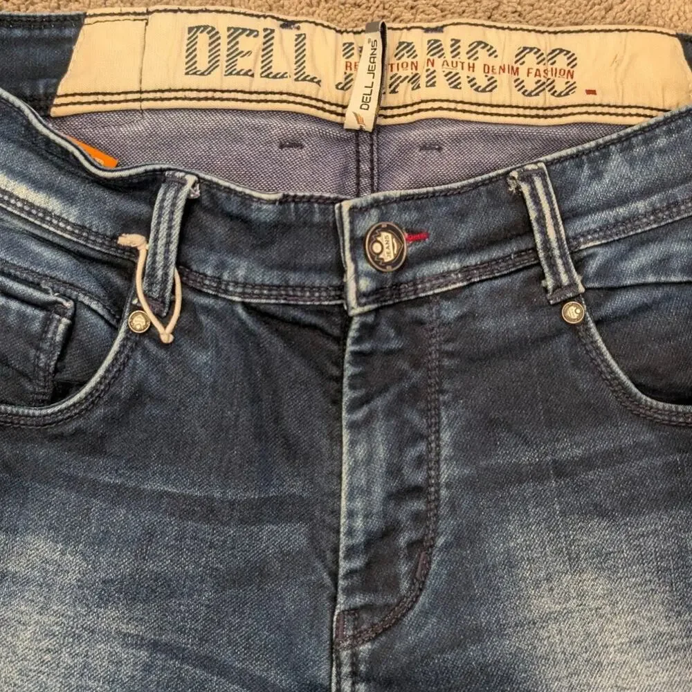Dell Denim Men's Blue Jeans made in India Sz 34 Stragiht Leg